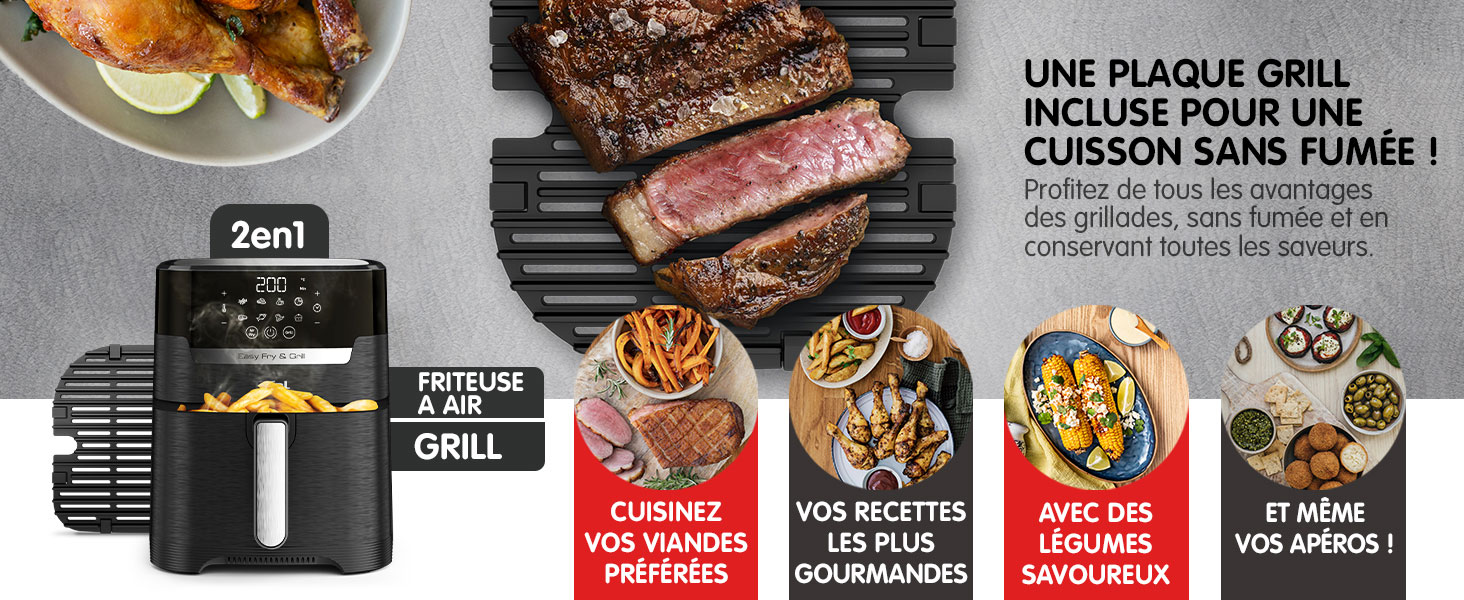 ✔️ Easy Fry & Grill Vision Moulinex friteuse sans huile